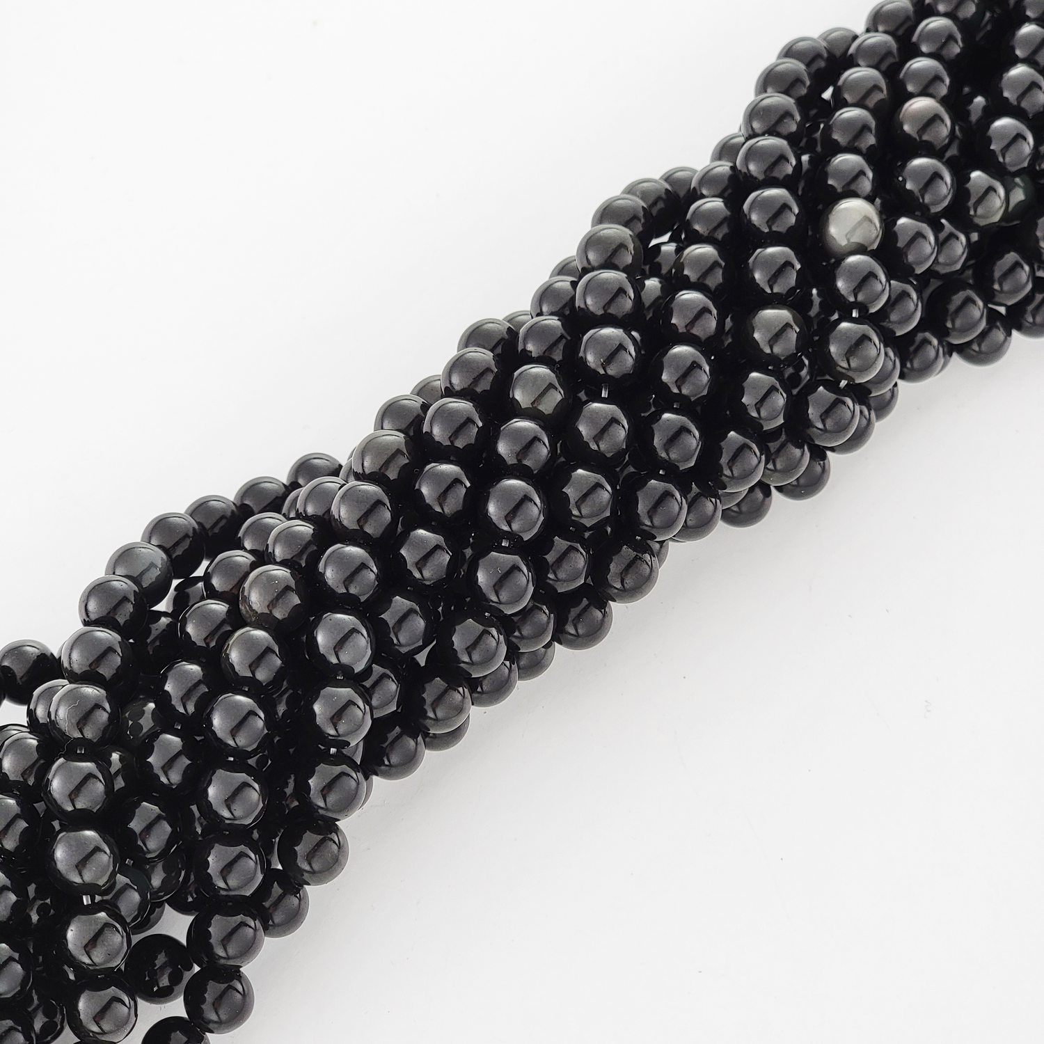 Rainbow Obsidian Natural Smooth Round Beads