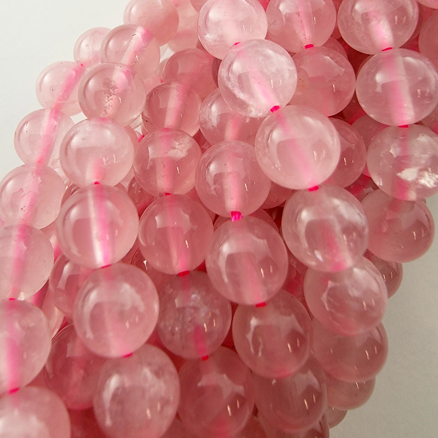 Mauve Rose Quartz (Rare) Natural Smooth Round Beads