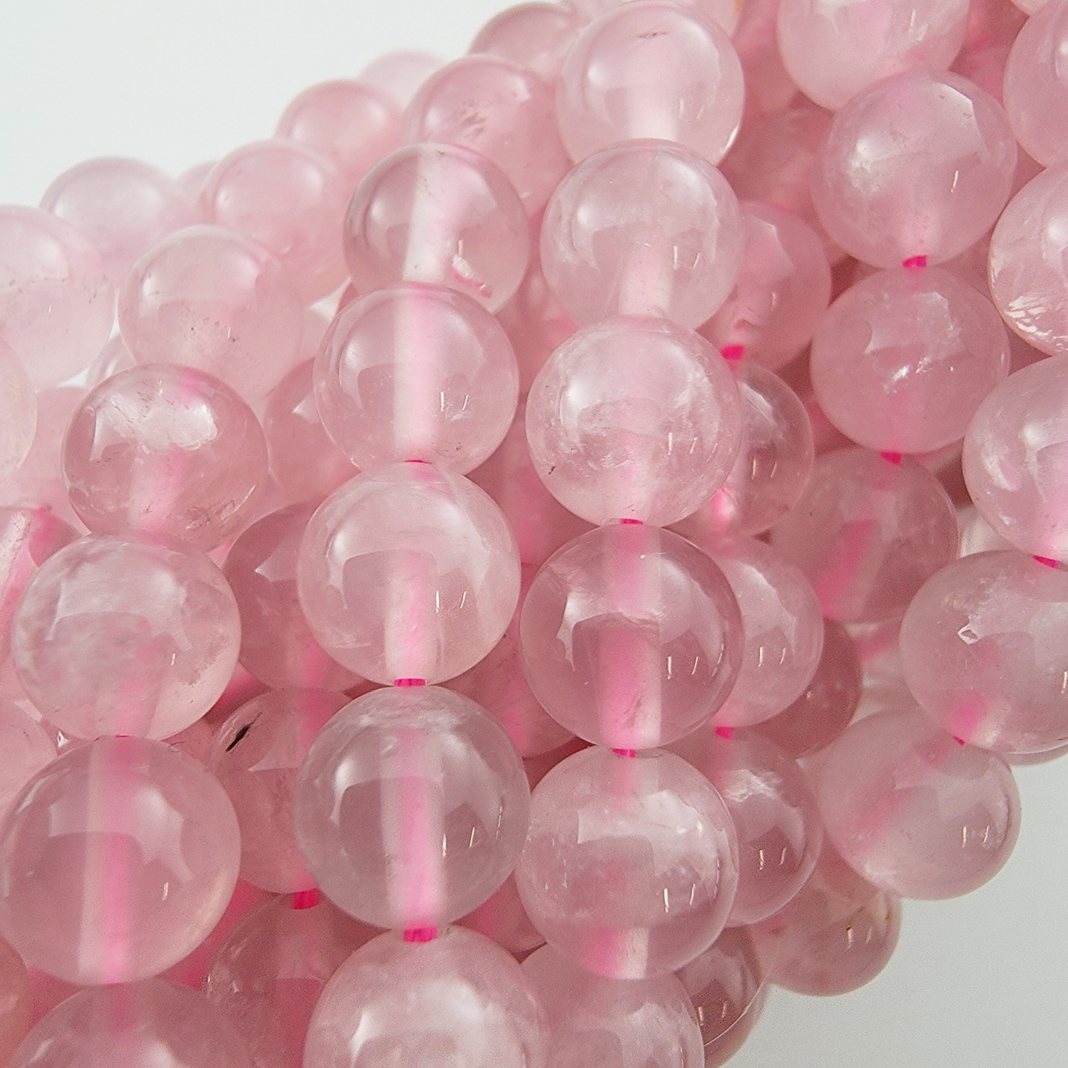 Mauve Rose Quartz (Rare) Natural Smooth Round Beads