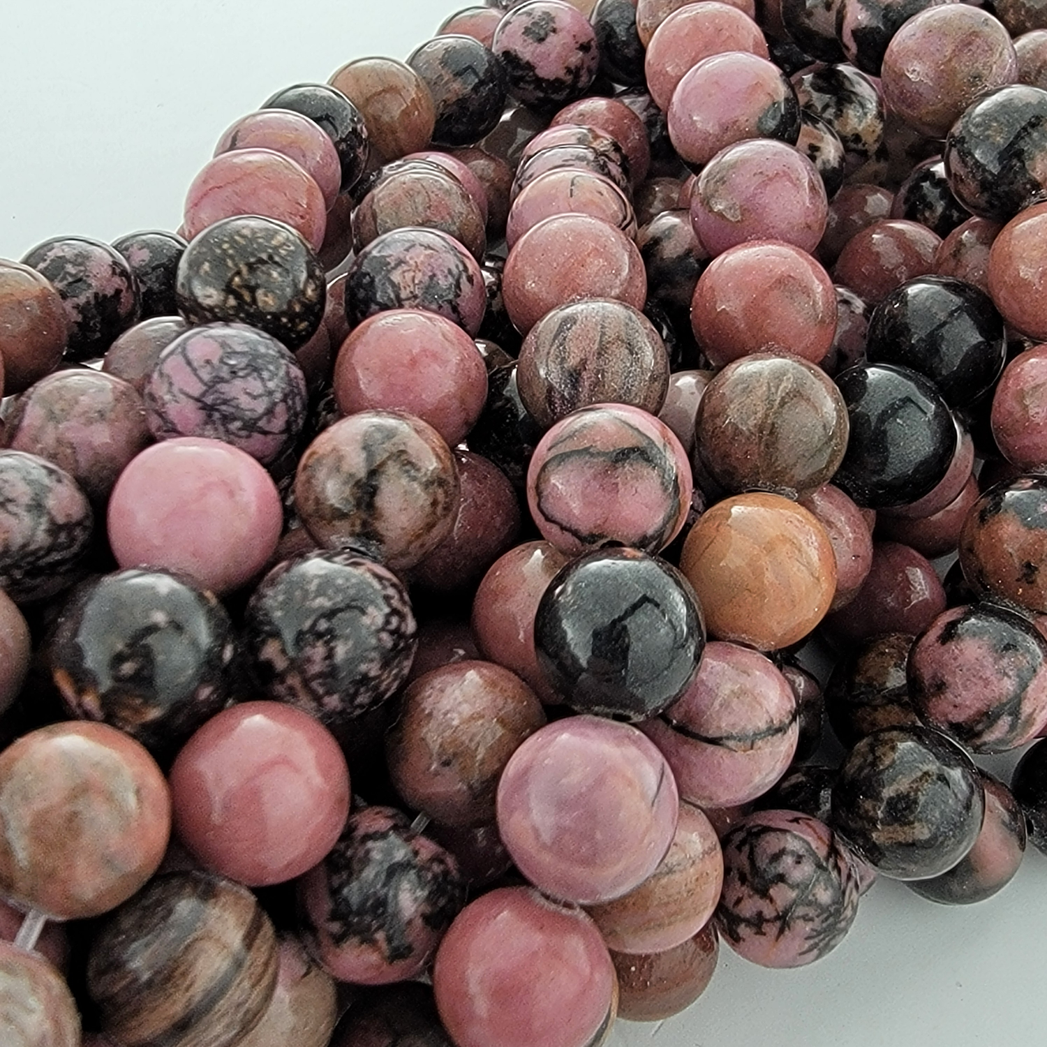 Rhodochrosite Natural Smooth Round Beads