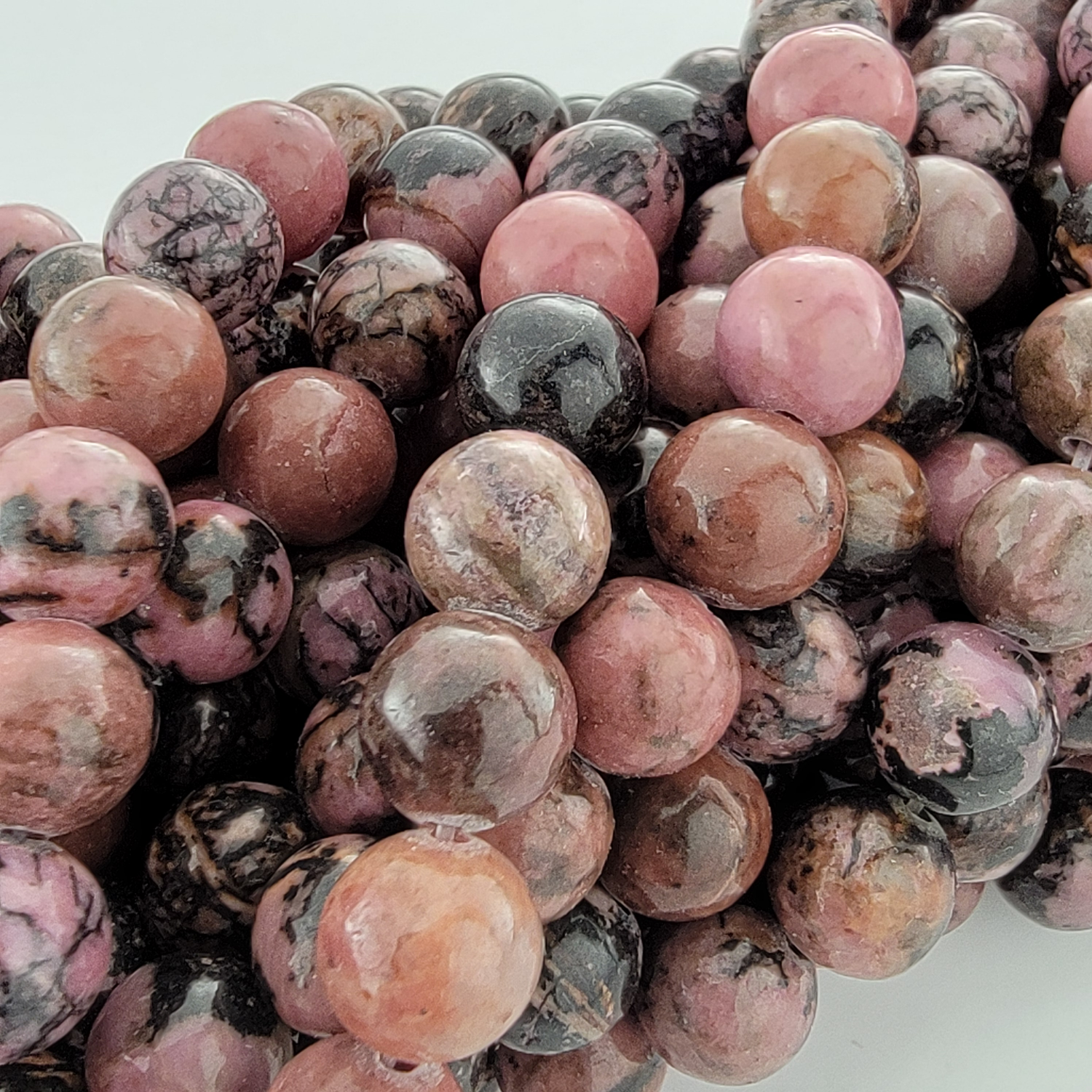 Rhodochrosite Natural Smooth Round Beads