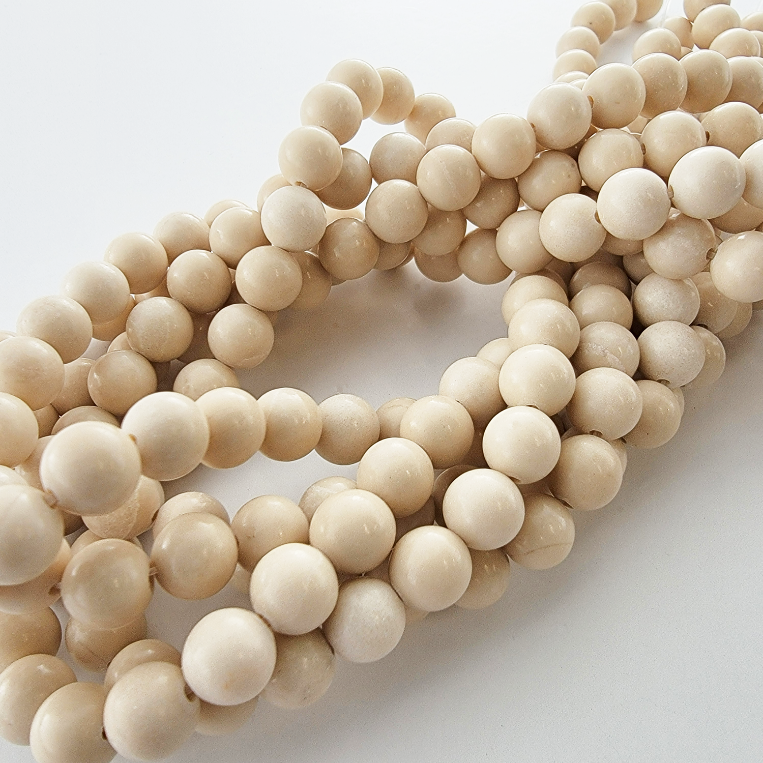 River Stone Natural Smooth Round Beads (Riverstone)