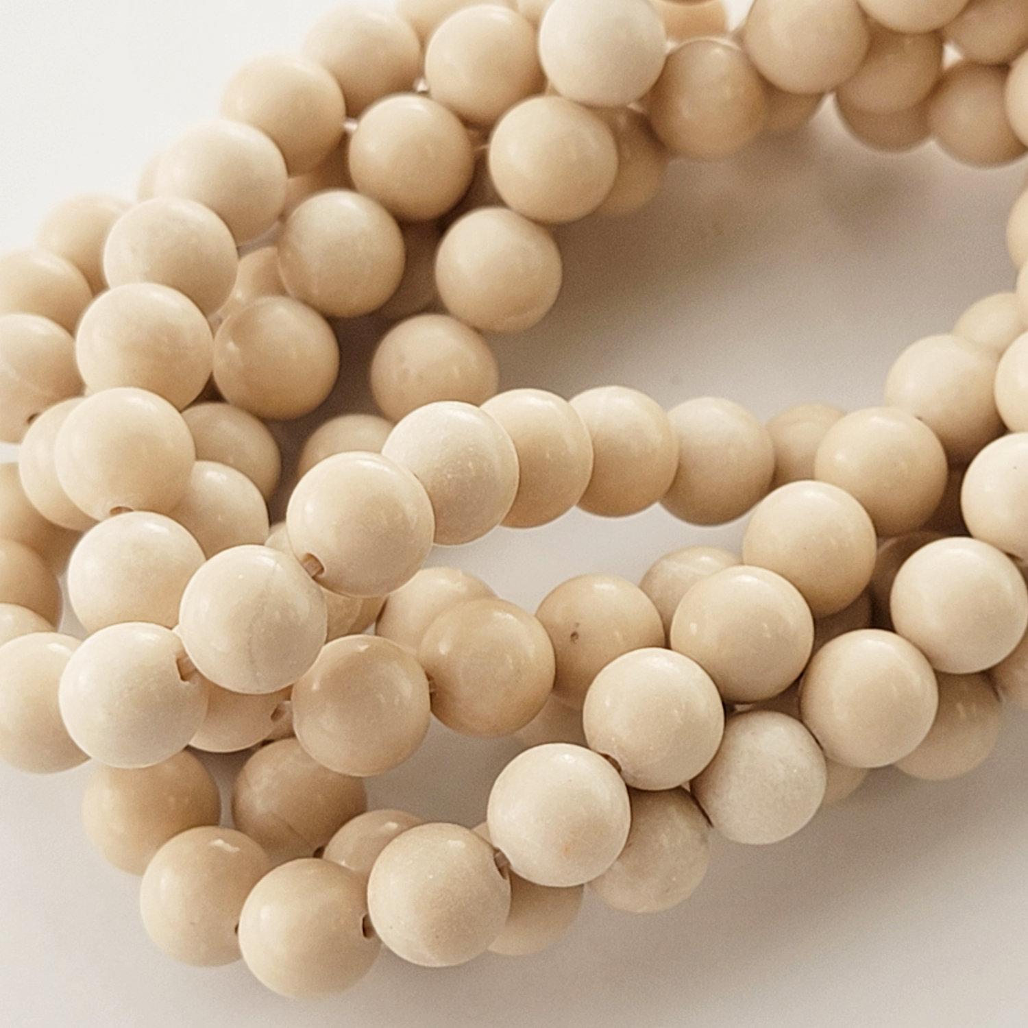 River Stone Natural Smooth Round Beads (Riverstone)