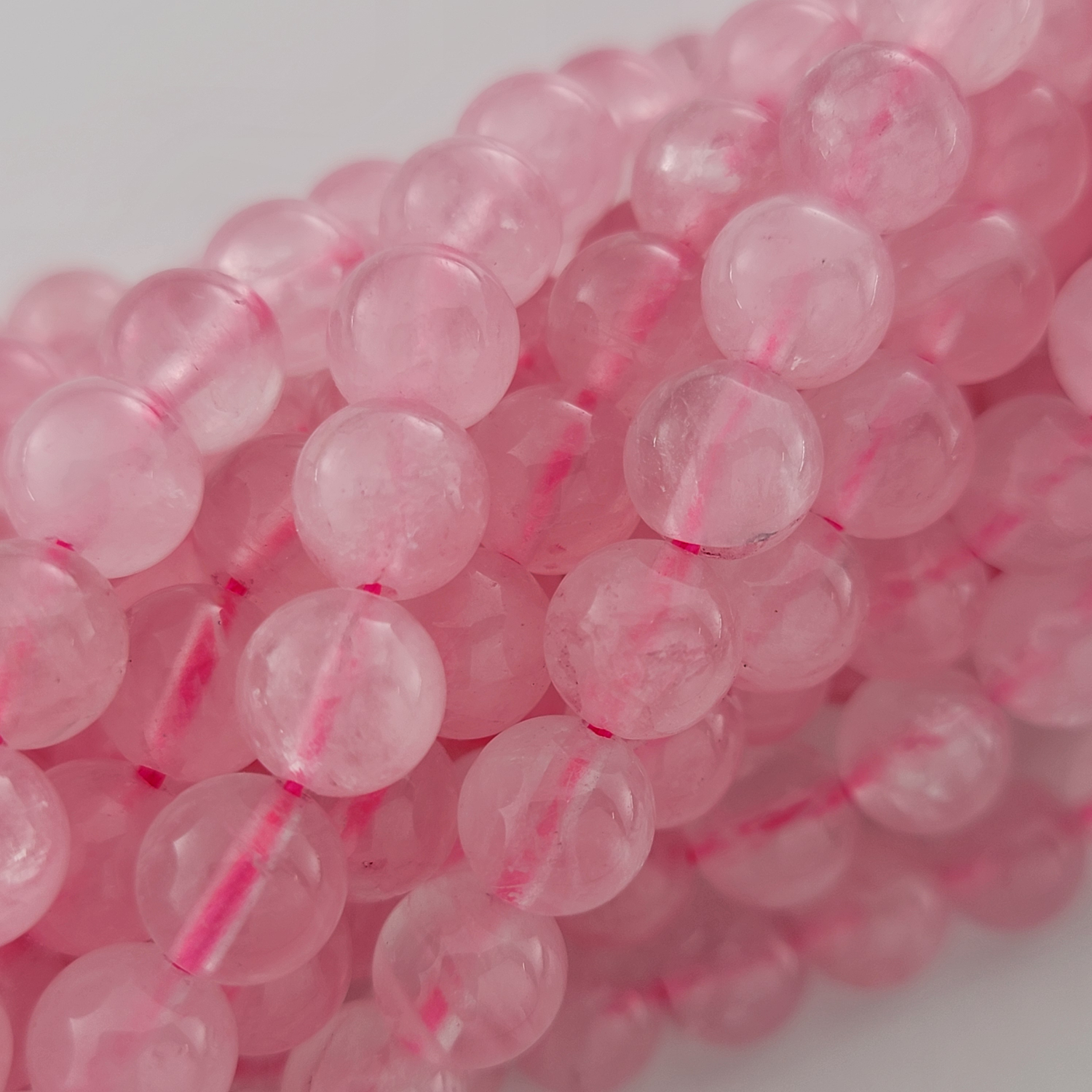 Rose Quartz Natural Smooth Round Beads