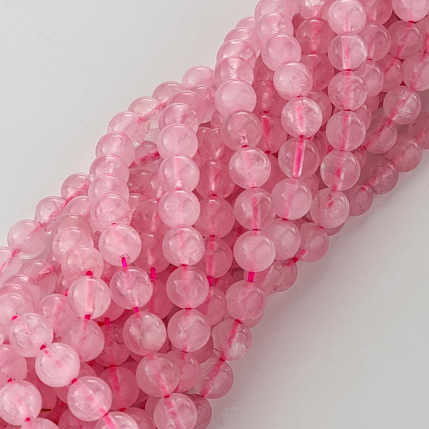 Rose Quartz Natural Smooth Round Beads