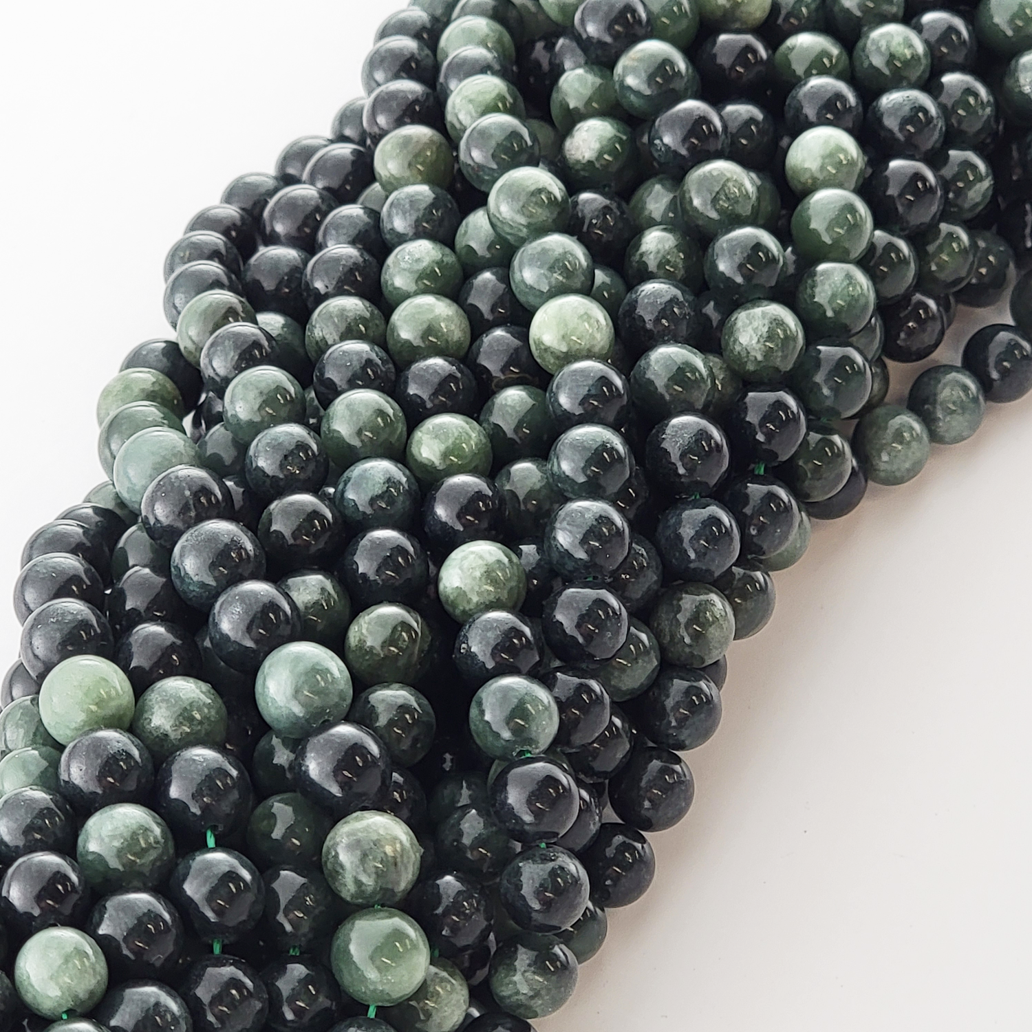 Seraphinite Natural Smooth Round Beads (Clinochlore)