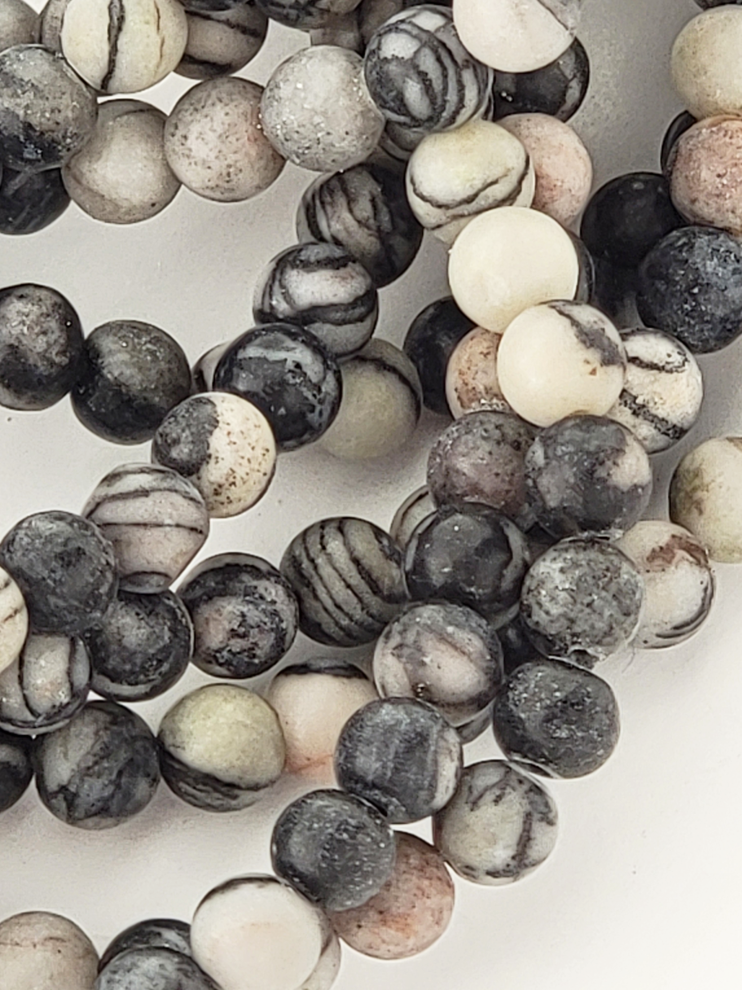 Spiderweb Jasper Natural Smooth Round Beads