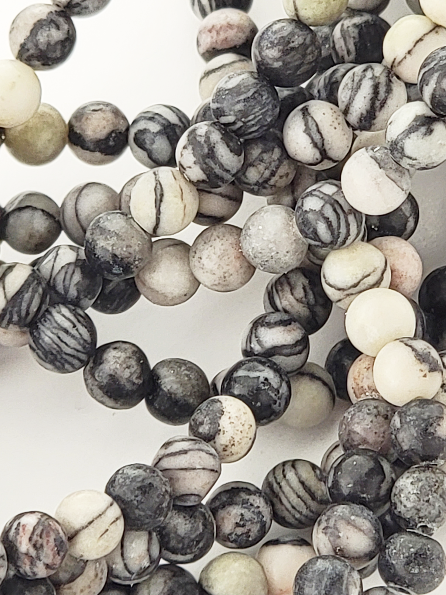 Spiderweb Jasper Natural Smooth Round Beads