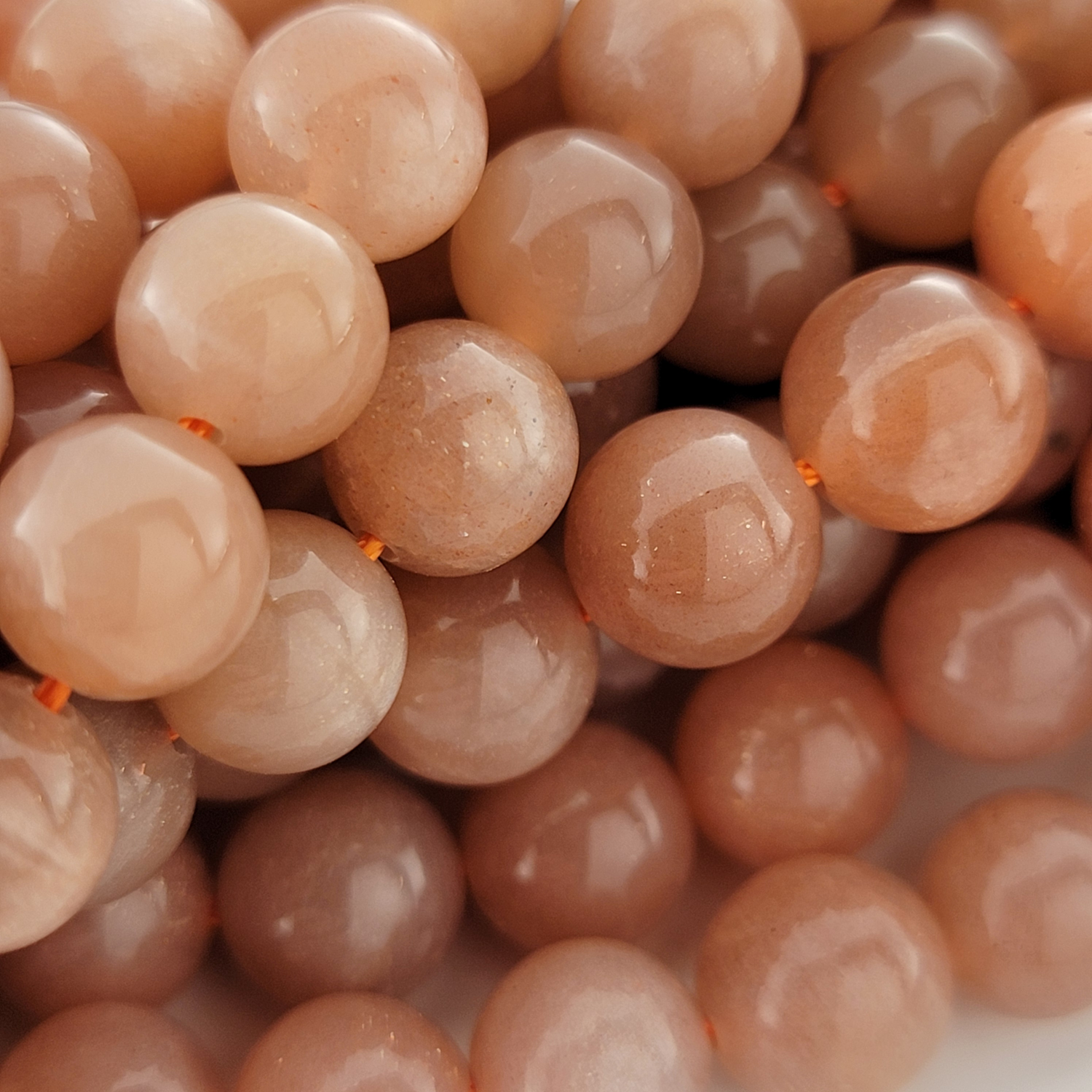 Sunstone Natural Smooth Round Beads