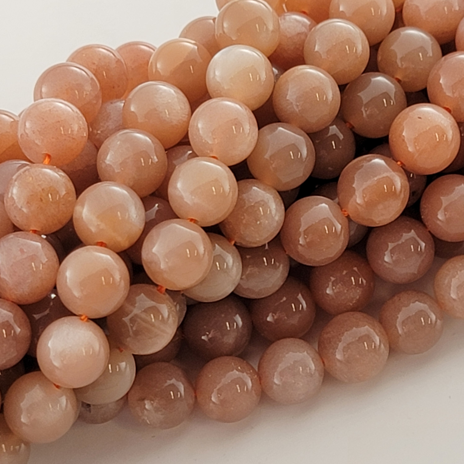 Sunstone Natural Smooth Round Beads