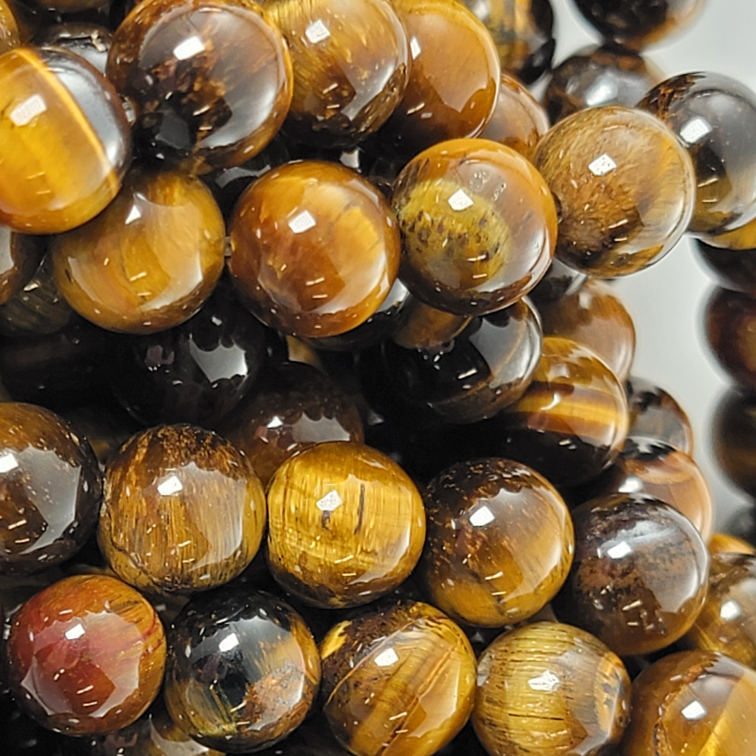 Tiger's Eye Natural Smooth Round Beads