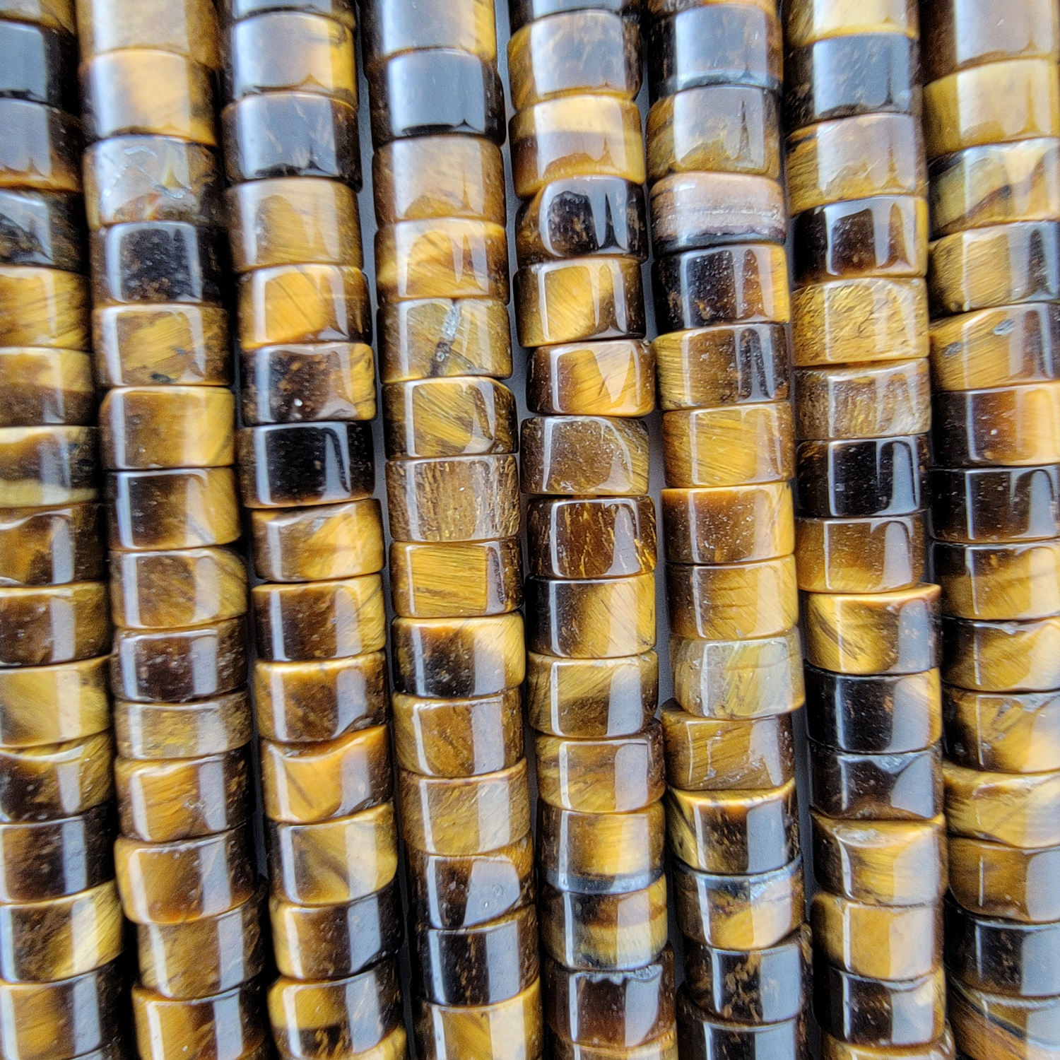 Tiger's Eye Heishi Stone Beads