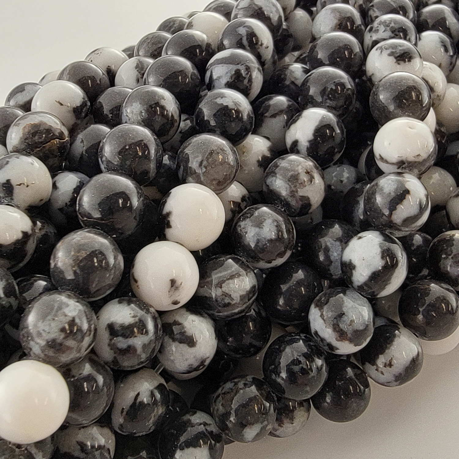 Zebra Jasper Natural Smooth Round Beads